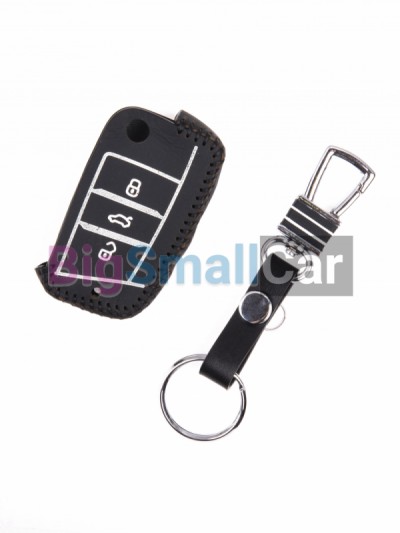 Чехол Для Ключа Volkswagen, Skoda, Seat (Брелок) String Цвет Кожи Черный bgt1127 - купить Казани